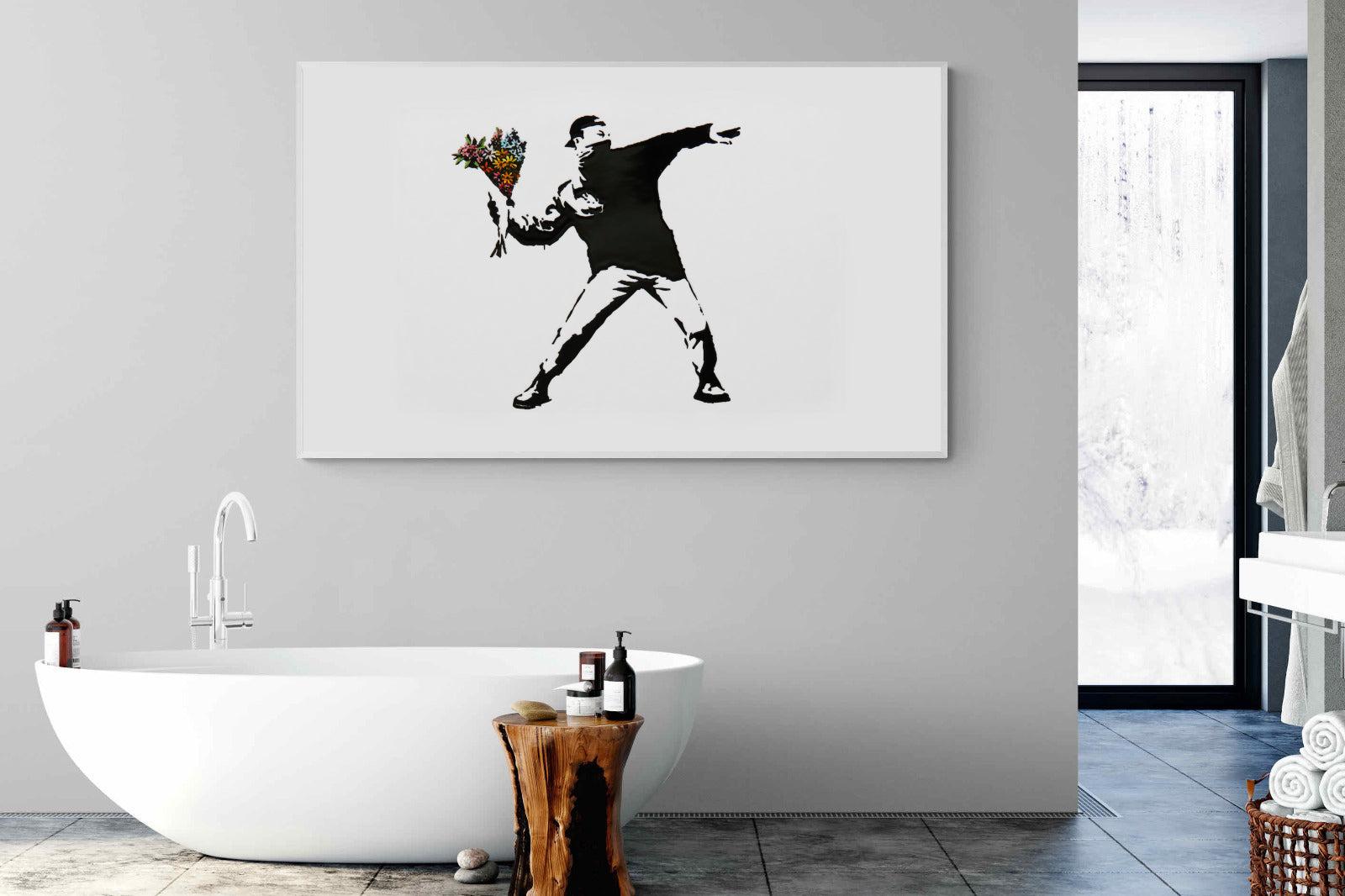 Flower Thrower-Wall_Art-180 x 110cm-Mounted Canvas-White-Pixalot
