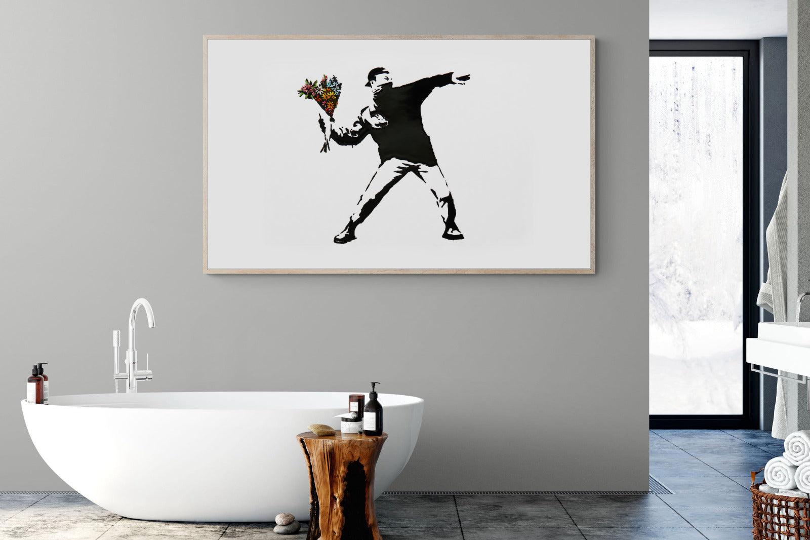 Flower Thrower-Wall_Art-180 x 110cm-Mounted Canvas-Wood-Pixalot
