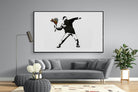 Flower Thrower-Wall_Art-220 x 130cm-Mounted Canvas-Black-Pixalot