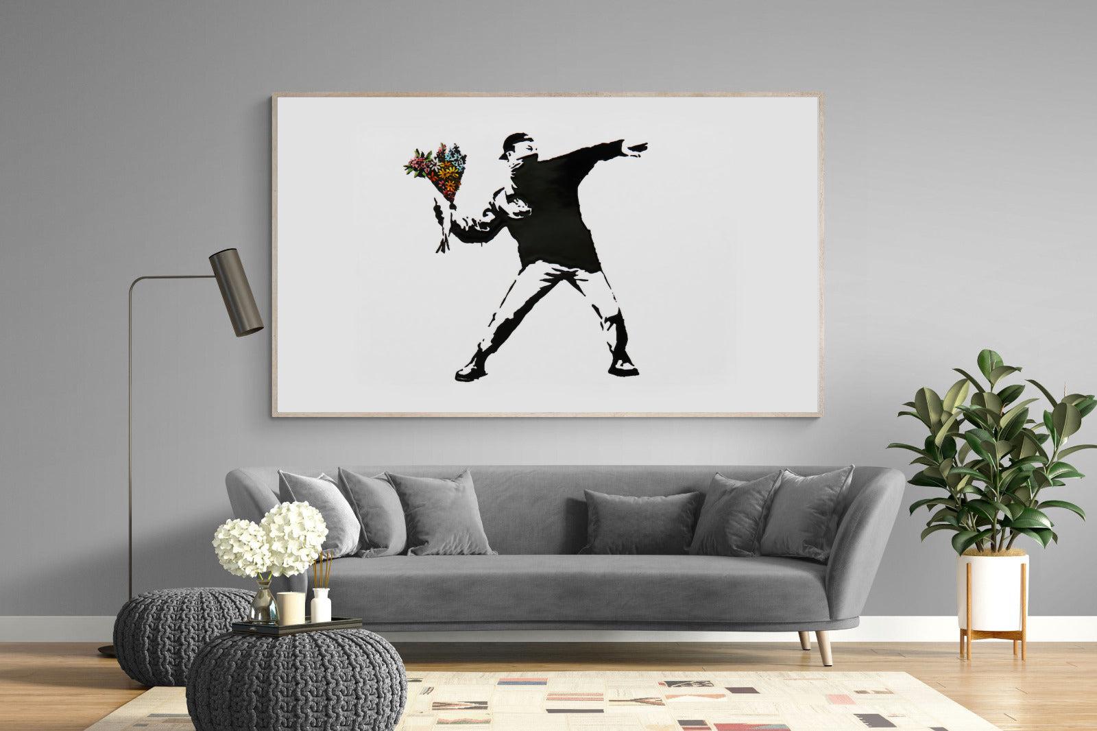 Flower Thrower-Wall_Art-220 x 130cm-Mounted Canvas-Wood-Pixalot