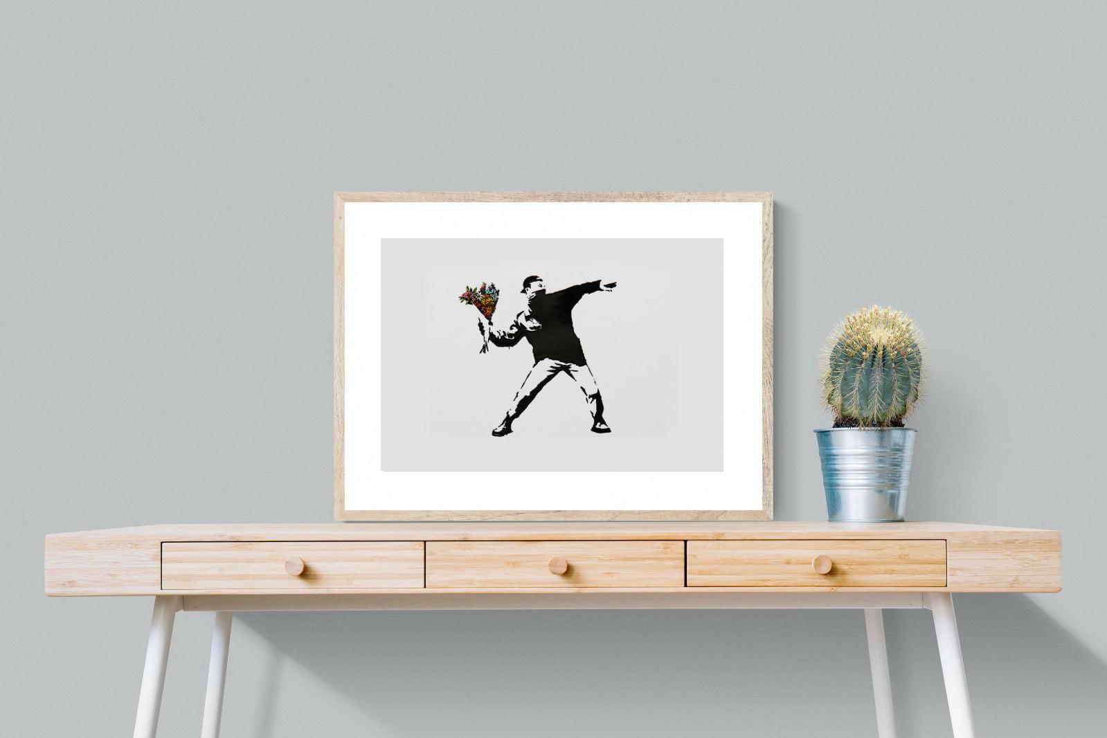 Flower Thrower-Wall_Art-80 x 60cm-Framed Print-Wood-Pixalot