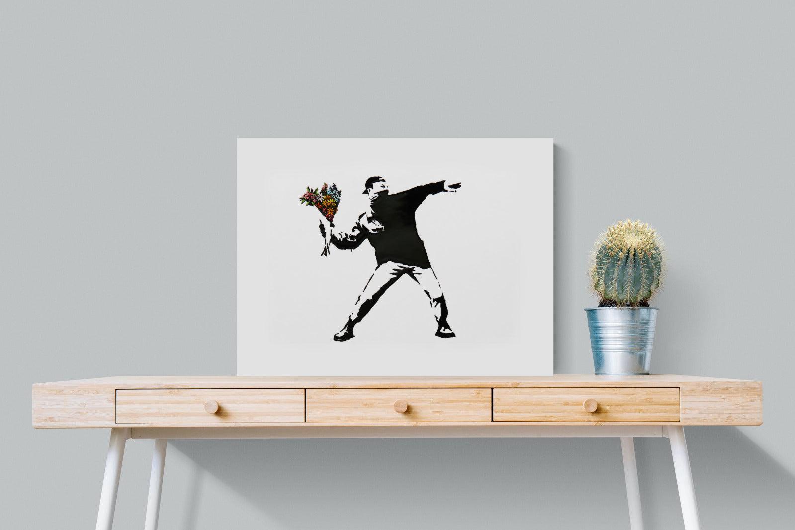 Flower Thrower-Wall_Art-80 x 60cm-Mounted Canvas-No Frame-Pixalot
