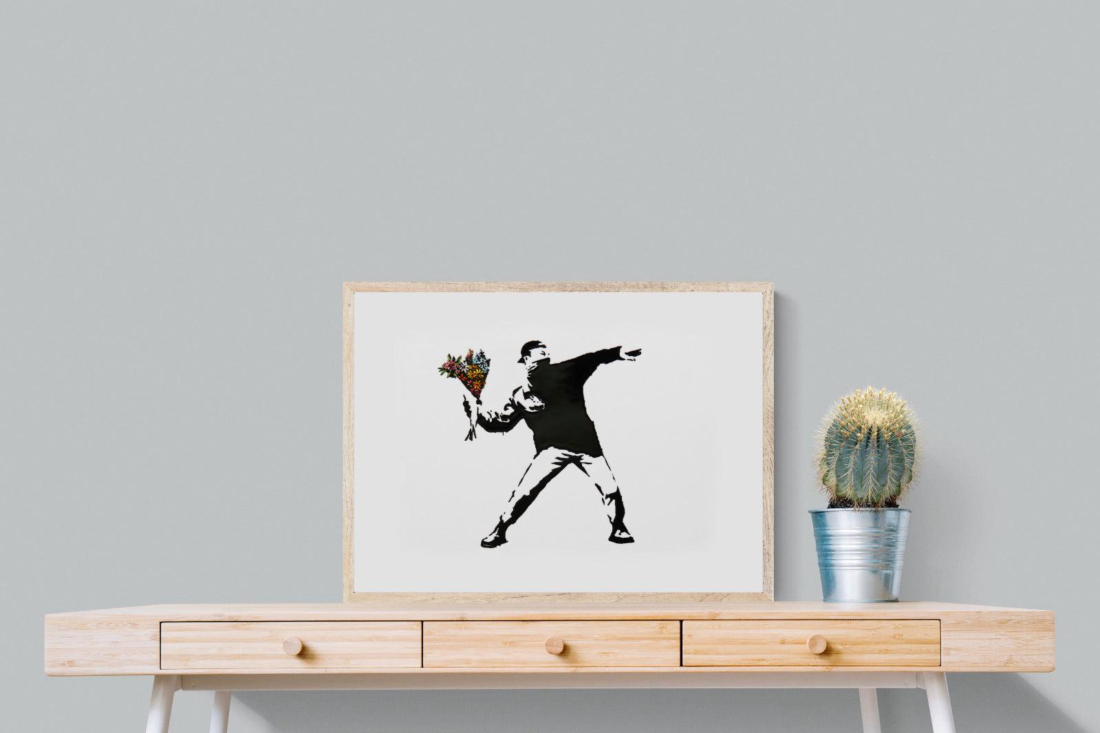 Flower Thrower-Wall_Art-80 x 60cm-Mounted Canvas-Wood-Pixalot
