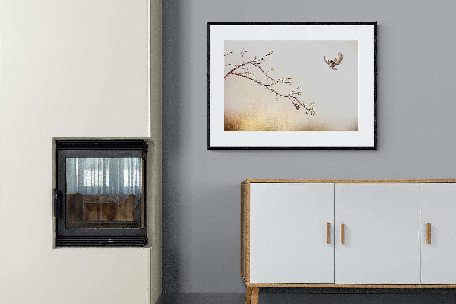 Flutter-Wall_Art-100 x 75cm-Framed Print-Black-Pixalot