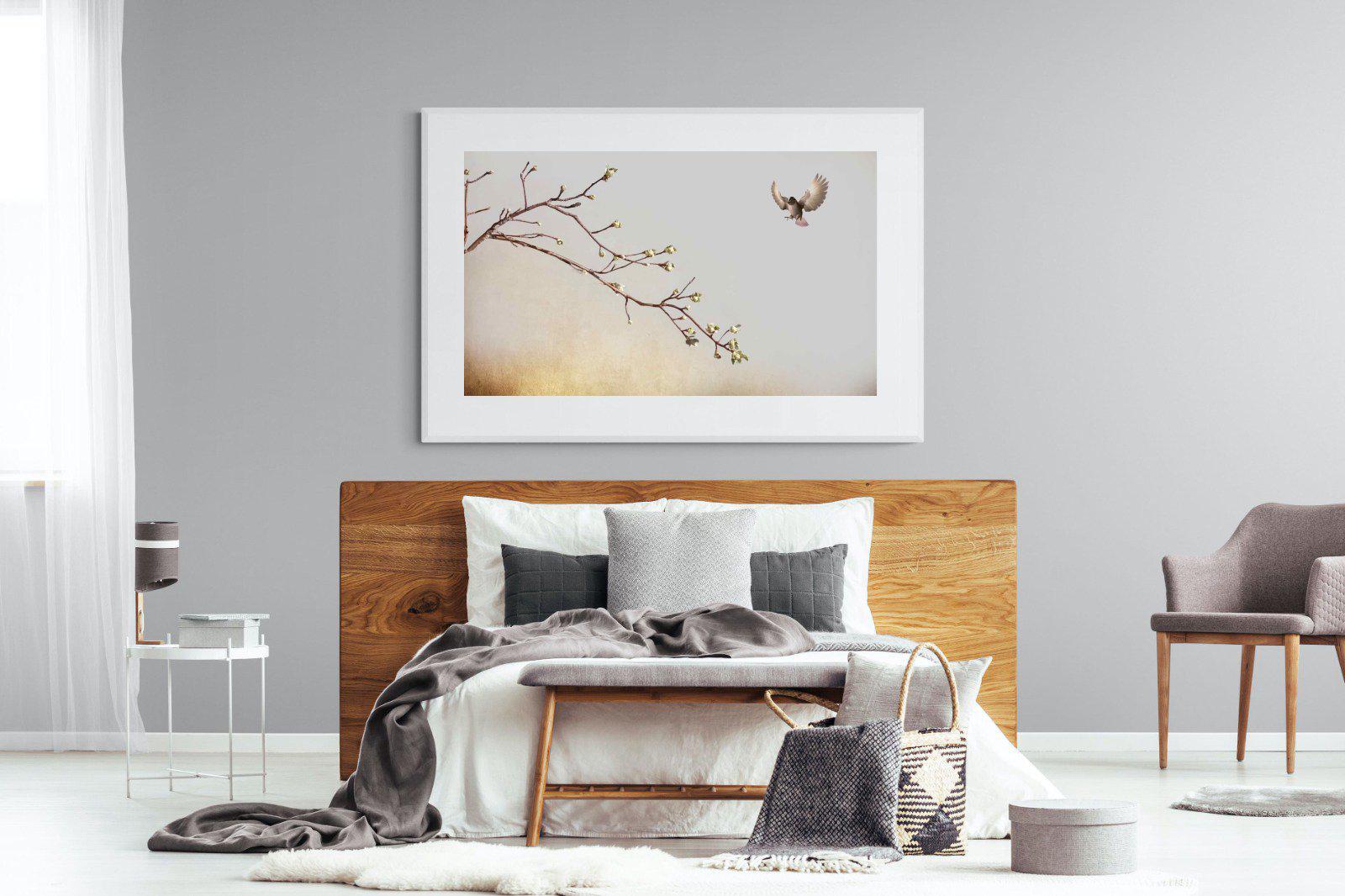 Flutter-Wall_Art-150 x 100cm-Framed Print-White-Pixalot