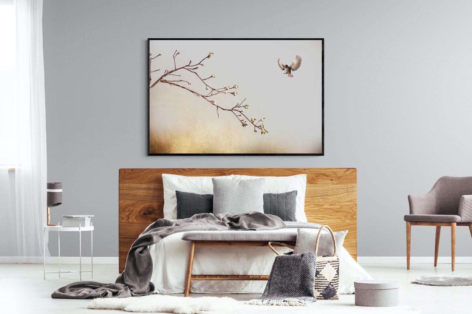 Flutter-Wall_Art-150 x 100cm-Mounted Canvas-Black-Pixalot