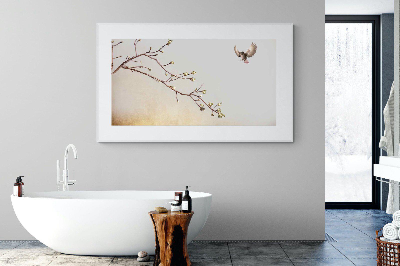 Flutter-Wall_Art-180 x 110cm-Framed Print-White-Pixalot