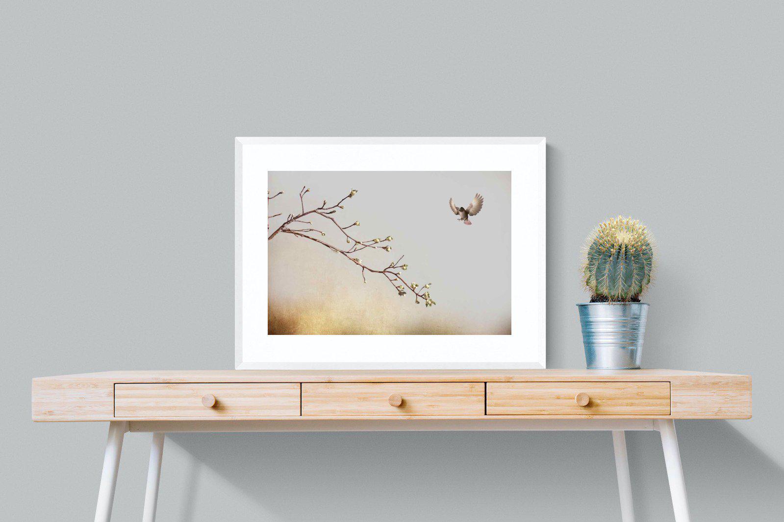 Flutter-Wall_Art-80 x 60cm-Framed Print-White-Pixalot