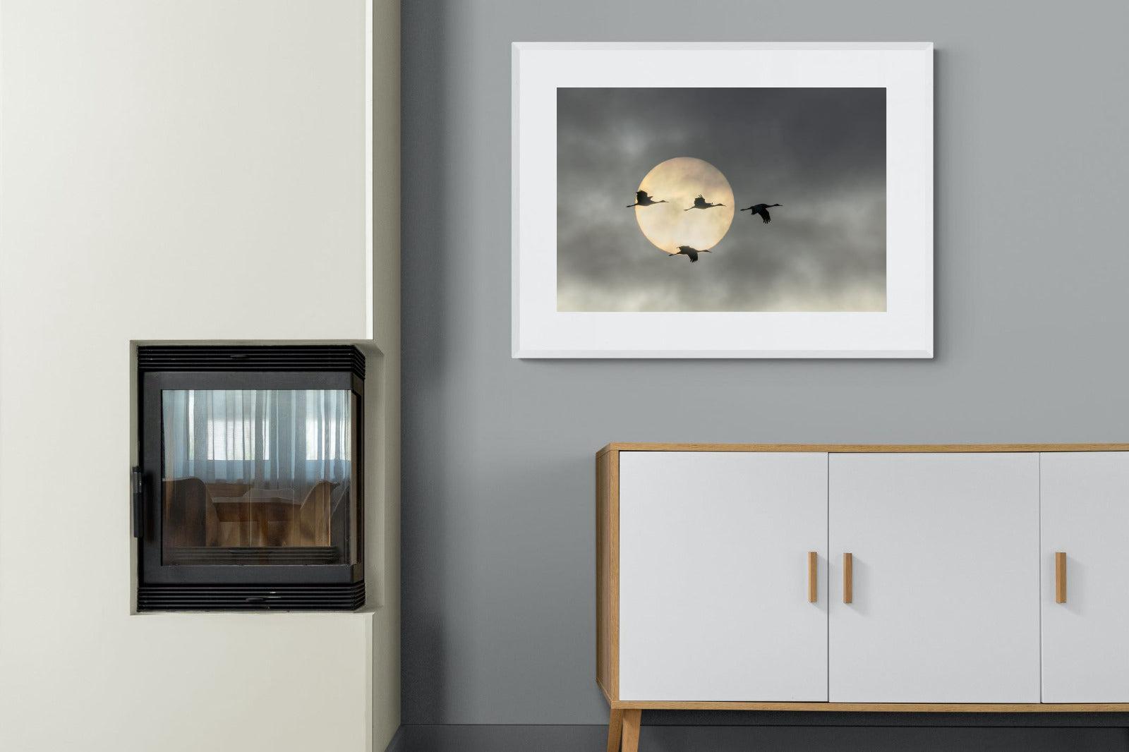 Flying High-Wall_Art-100 x 75cm-Framed Print-White-Pixalot