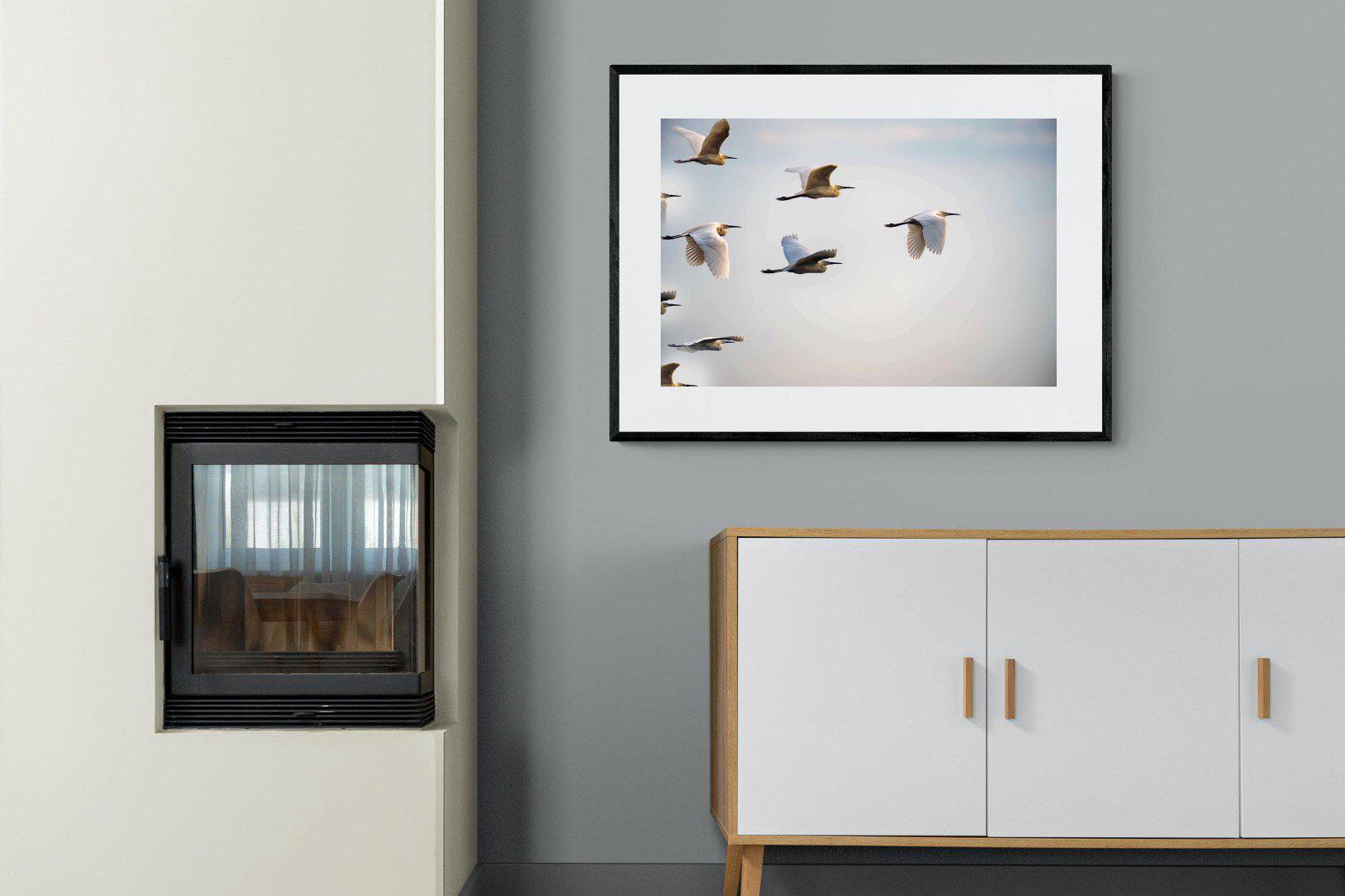 Flying V-Wall_Art-100 x 75cm-Framed Print-Black-Pixalot