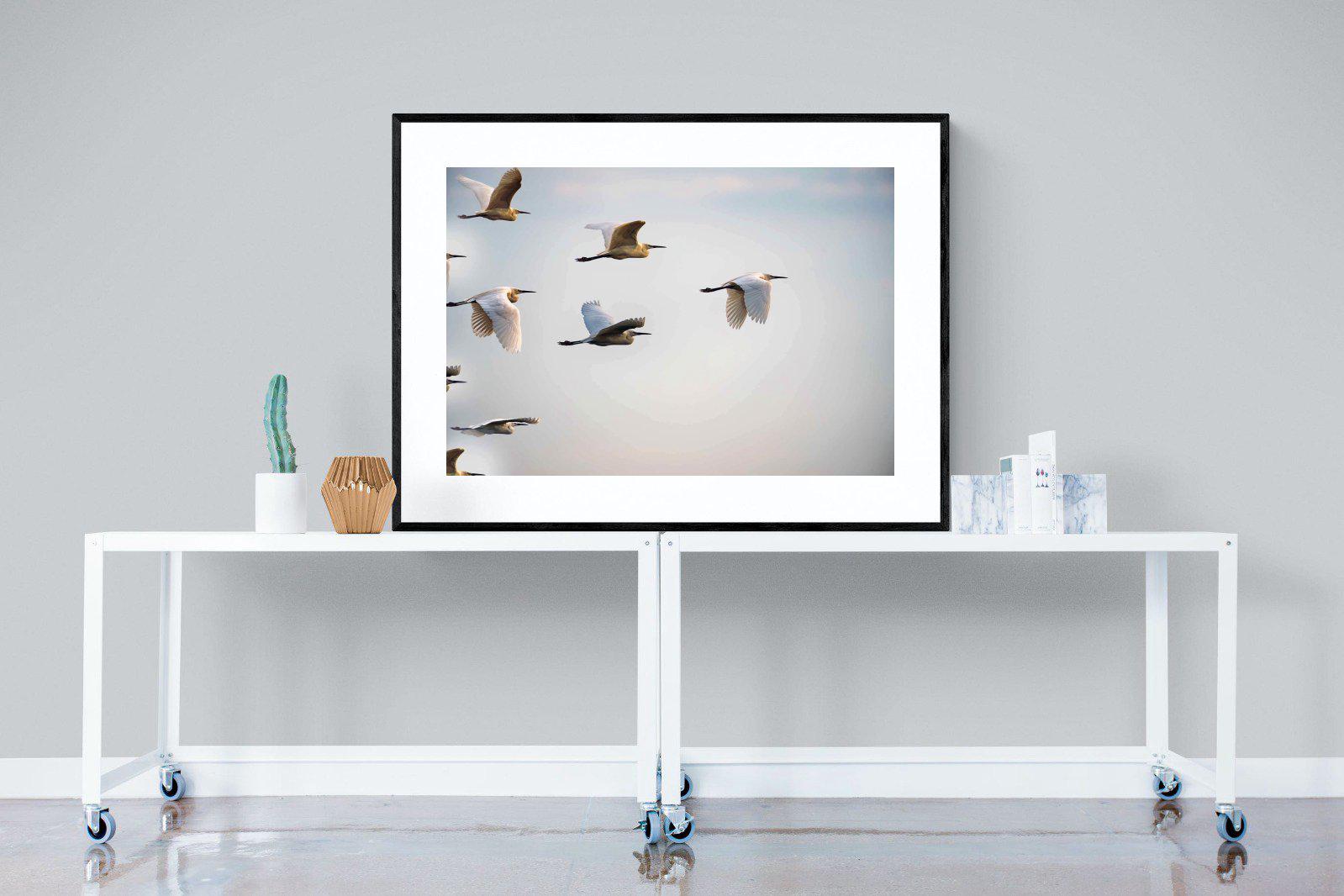 Flying V-Wall_Art-120 x 90cm-Framed Print-Black-Pixalot