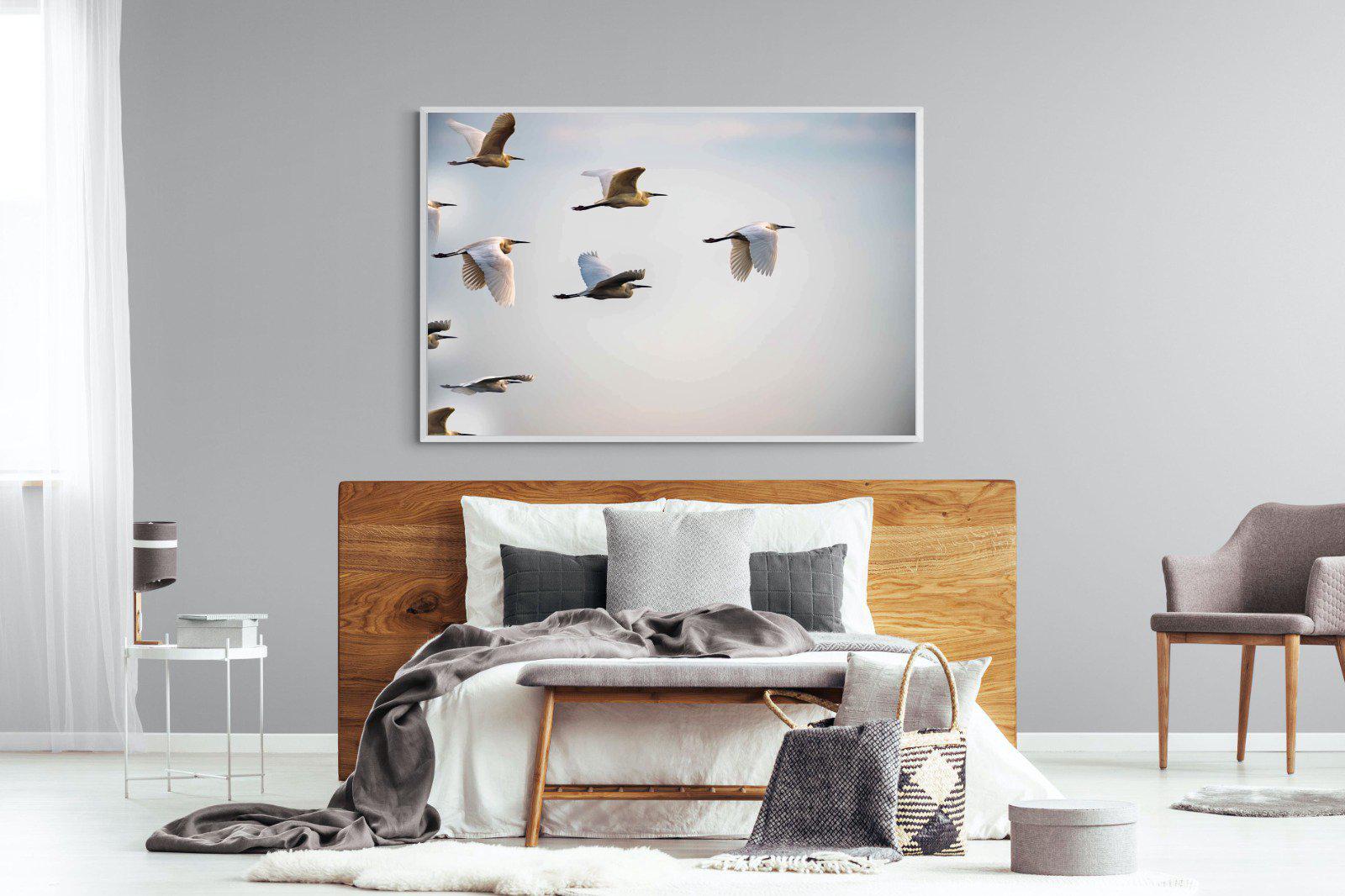 Flying V-Wall_Art-150 x 100cm-Mounted Canvas-White-Pixalot