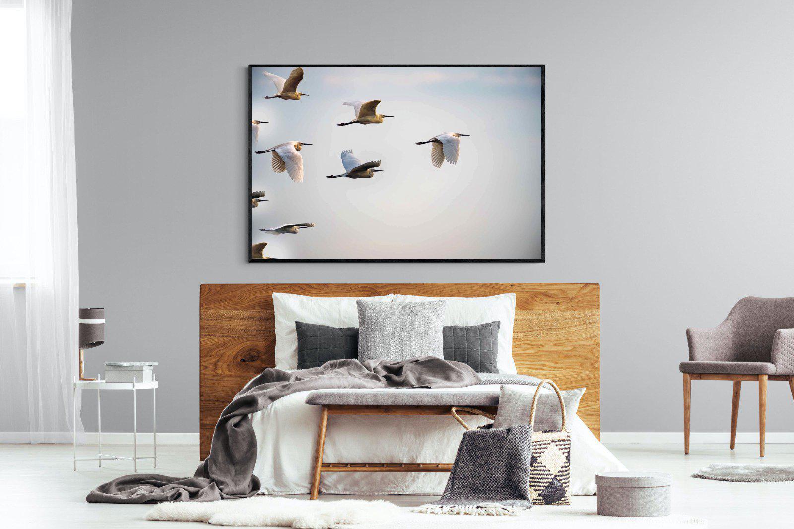 Flying V-Wall_Art-150 x 100cm-Mounted Canvas-Black-Pixalot
