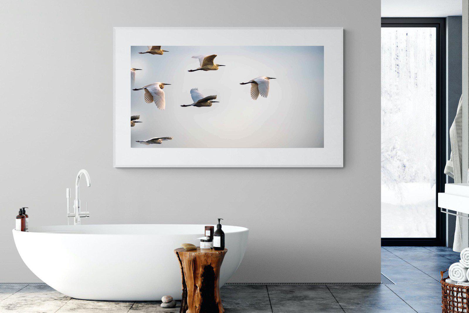 Flying V-Wall_Art-180 x 110cm-Framed Print-White-Pixalot