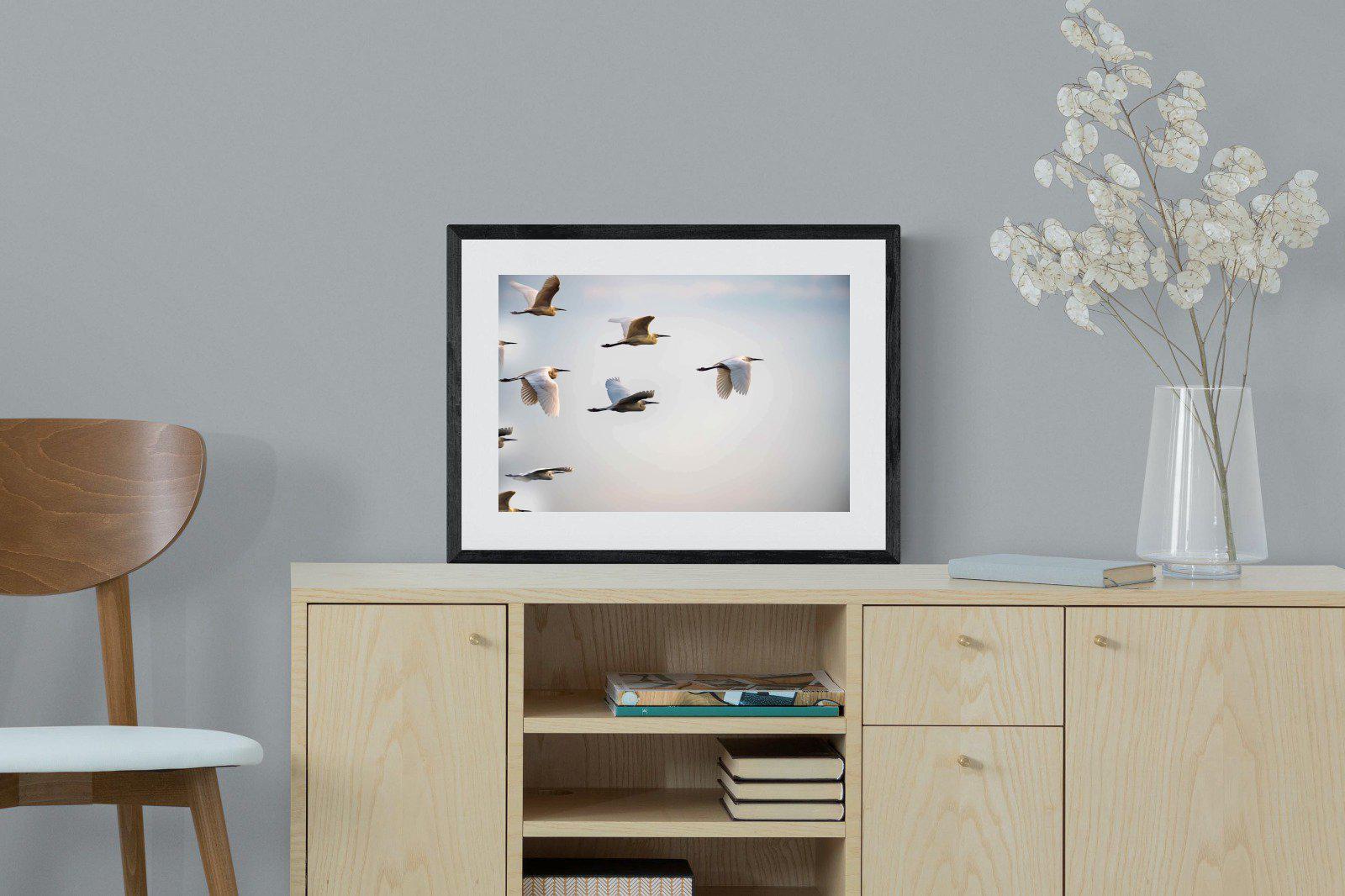 Flying V-Wall_Art-60 x 45cm-Framed Print-Black-Pixalot