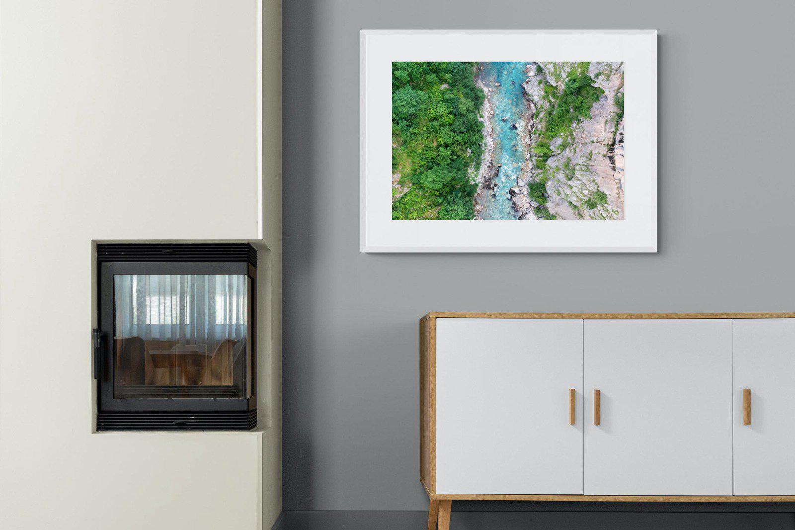 Forest River-Wall_Art-100 x 75cm-Framed Print-White-Pixalot