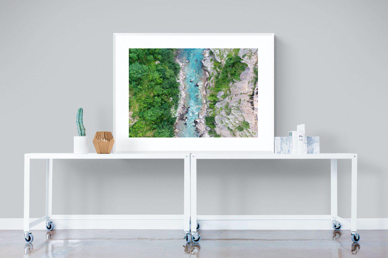 Forest River-Wall_Art-120 x 90cm-Framed Print-White-Pixalot