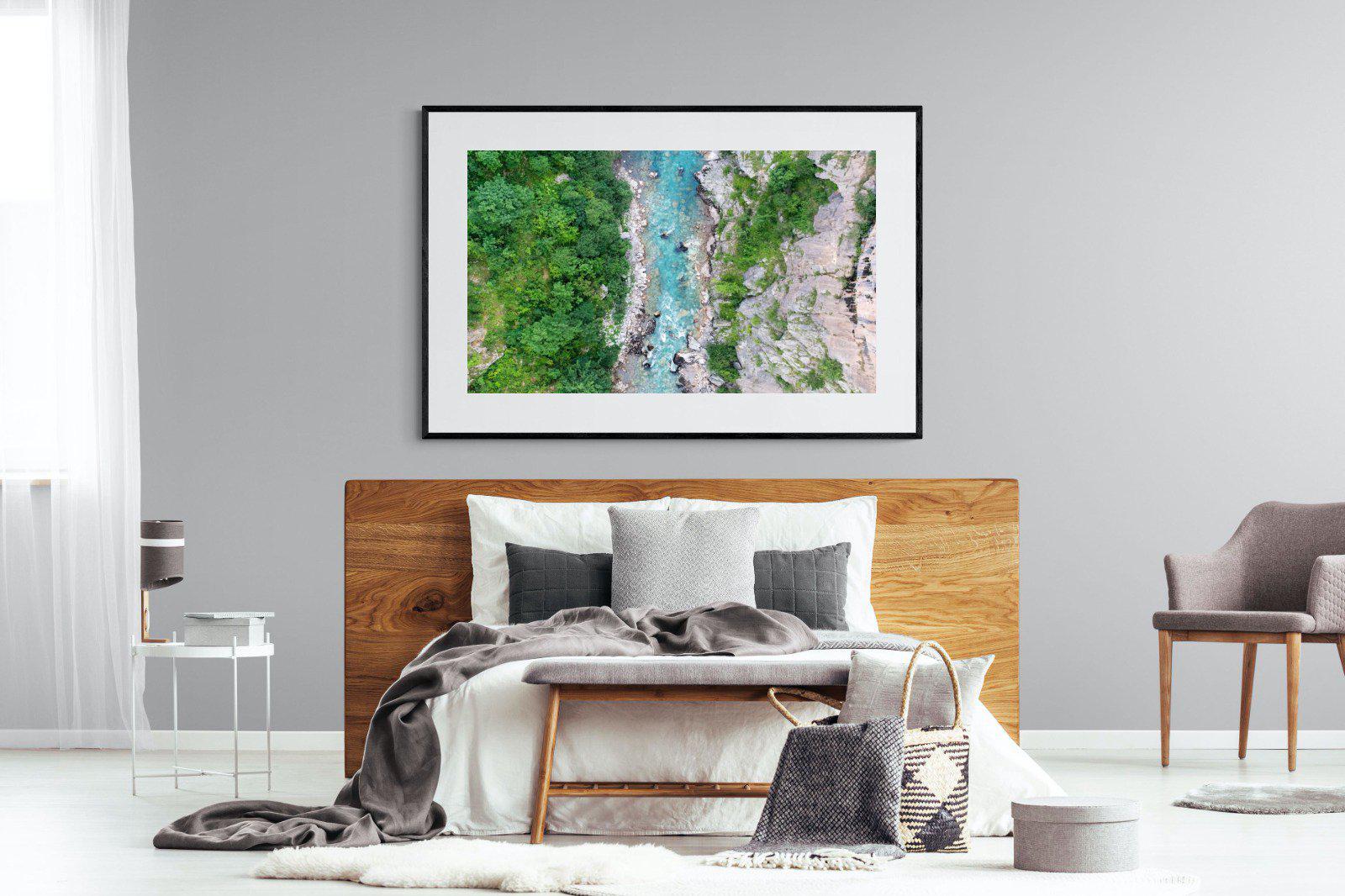 Forest River-Wall_Art-150 x 100cm-Framed Print-Black-Pixalot