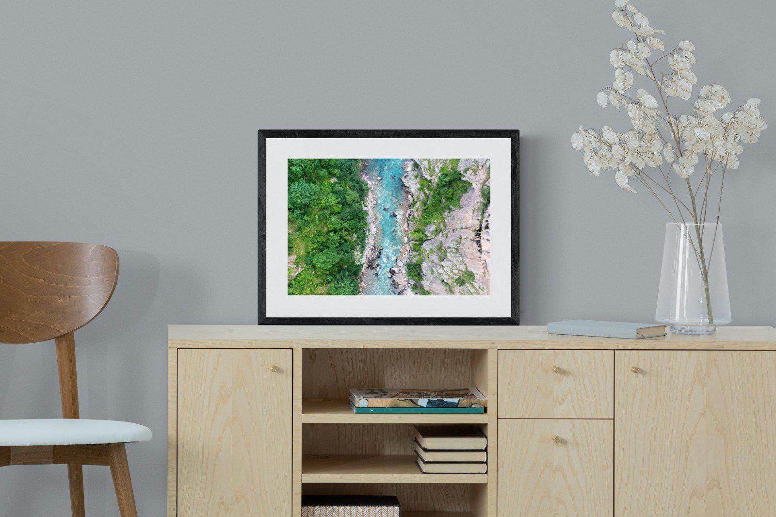 Forest River-Wall_Art-60 x 45cm-Framed Print-Black-Pixalot