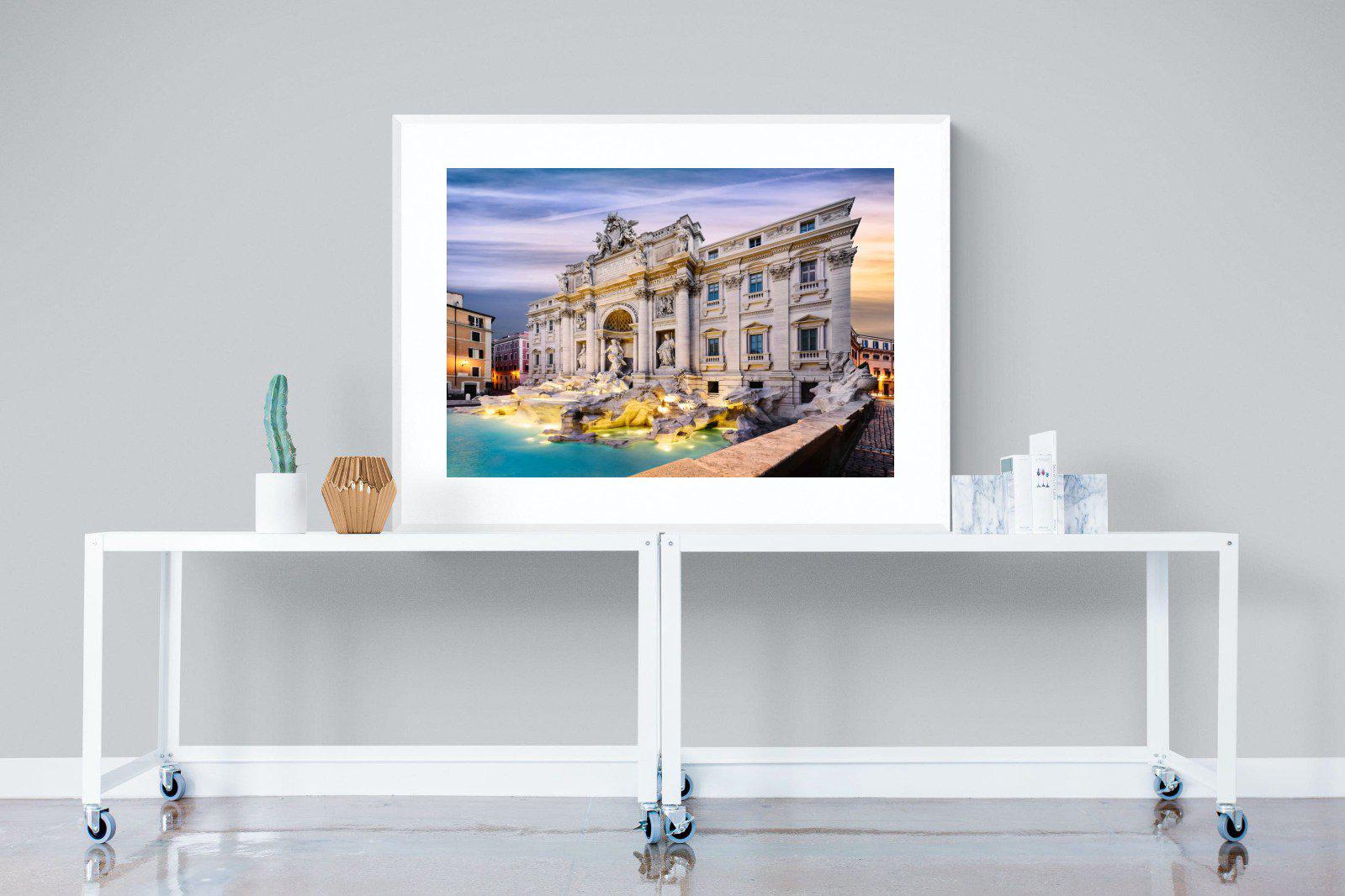 Fountain di Trevi-Wall_Art-120 x 90cm-Framed Print-White-Pixalot