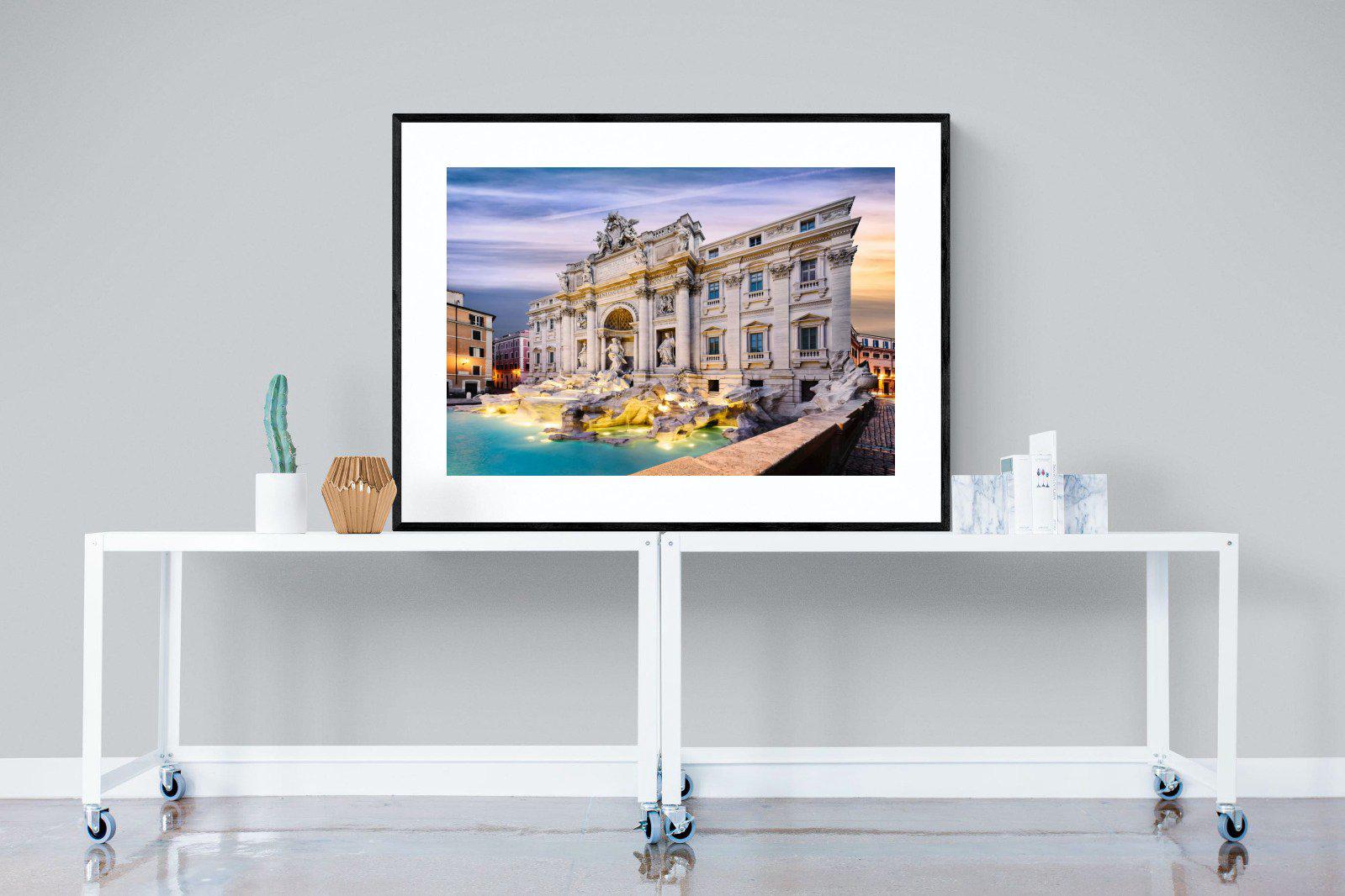Fountain di Trevi-Wall_Art-120 x 90cm-Framed Print-Black-Pixalot