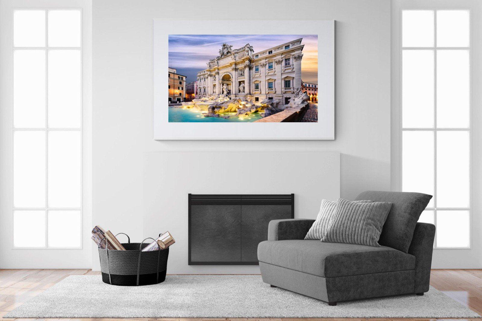 Fountain di Trevi-Wall_Art-150 x 100cm-Framed Print-White-Pixalot