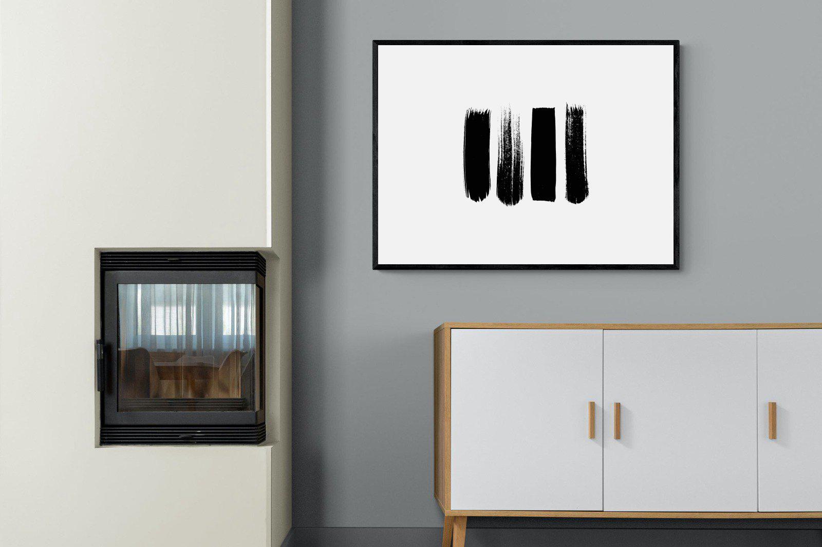 Four Stroke-Wall_Art-100 x 75cm-Mounted Canvas-Black-Pixalot