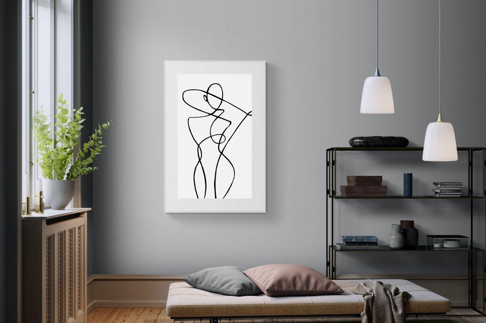 Freehand Figure One-Wall_Art-100 x 150cm-Framed Print-White-Pixalot
