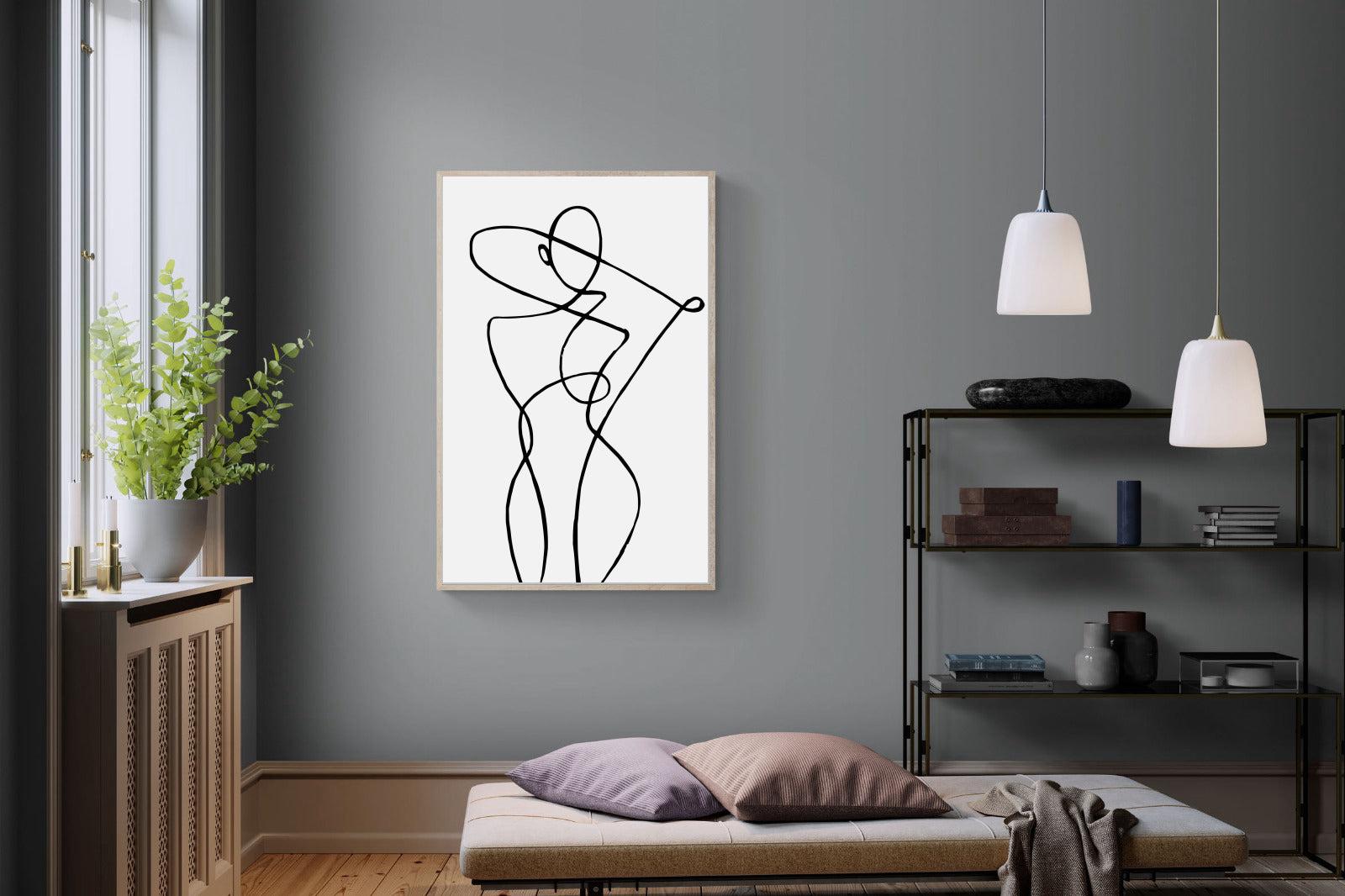 Freehand Figure One-Wall_Art-100 x 150cm-Mounted Canvas-Wood-Pixalot