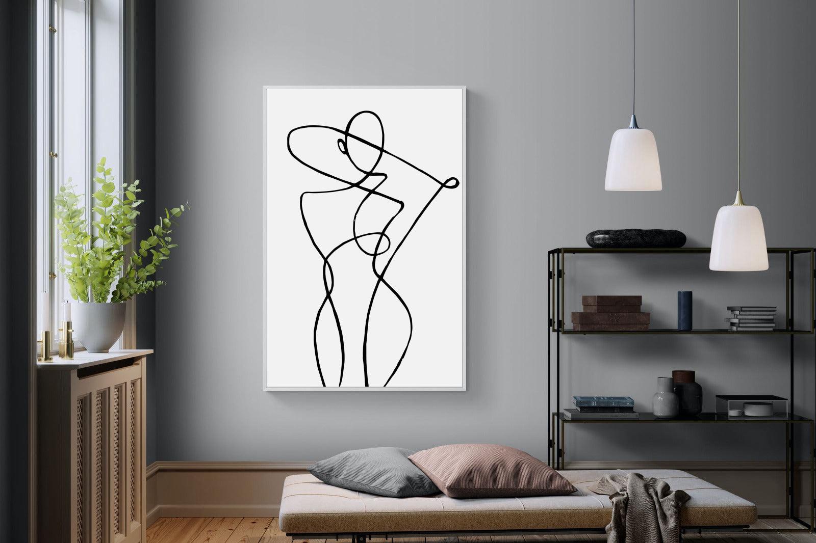 Freehand Figure One-Wall_Art-120 x 180cm-Mounted Canvas-White-Pixalot