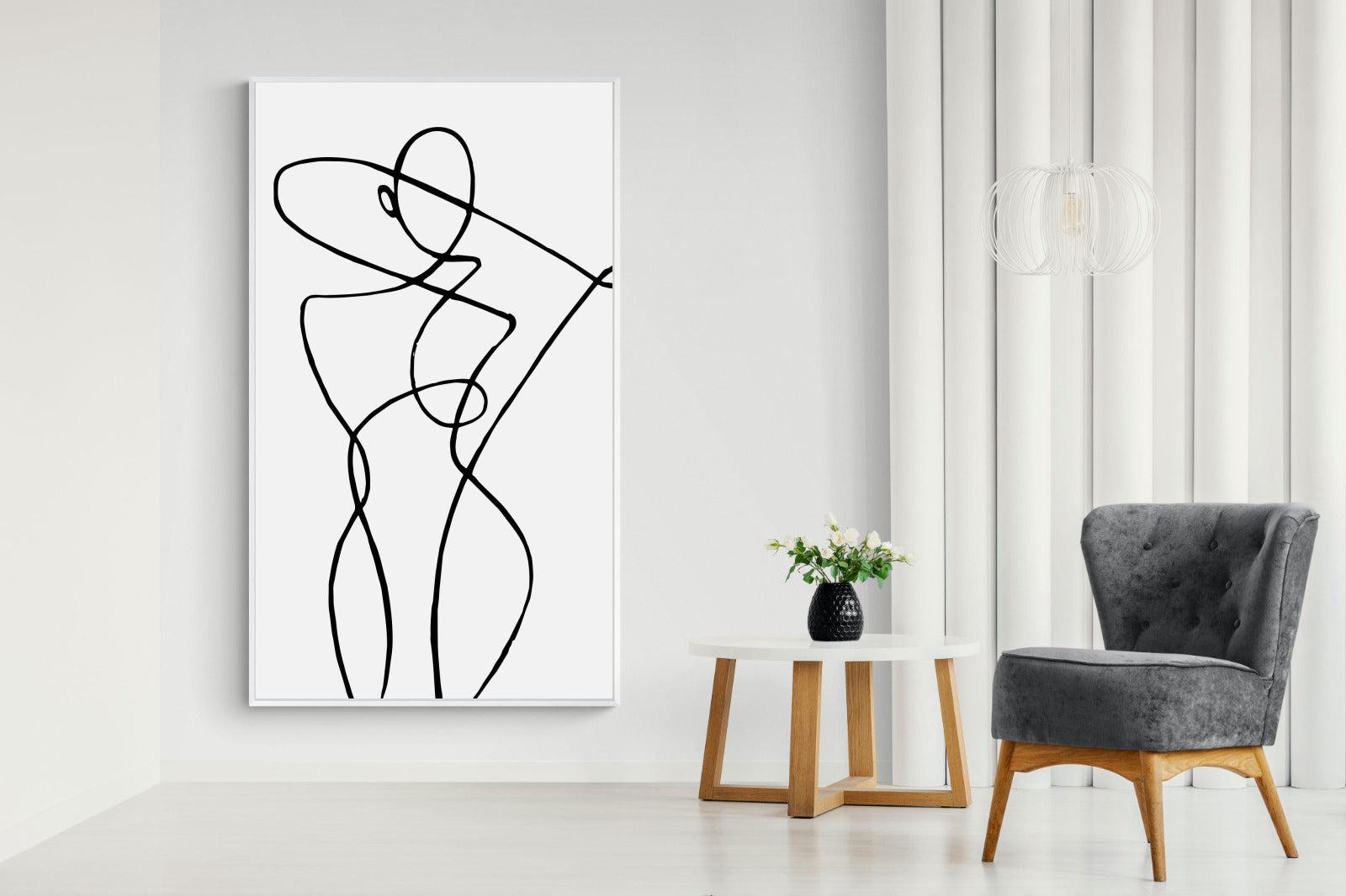 Freehand Figure One-Wall_Art-130 x 220cm-Mounted Canvas-White-Pixalot