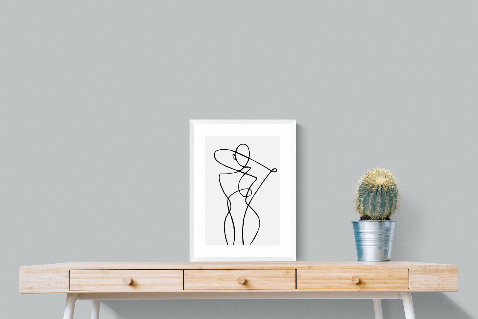 Freehand Figure One-Wall_Art-45 x 60cm-Framed Print-White-Pixalot