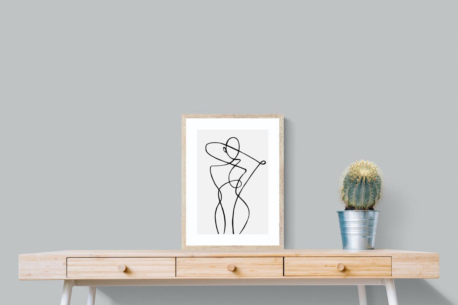 Freehand Figure One-Wall_Art-45 x 60cm-Framed Print-Wood-Pixalot