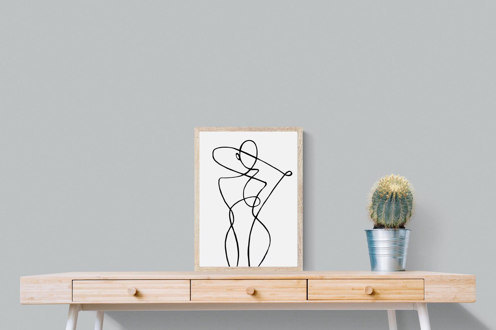 Freehand Figure One-Wall_Art-45 x 60cm-Mounted Canvas-Wood-Pixalot