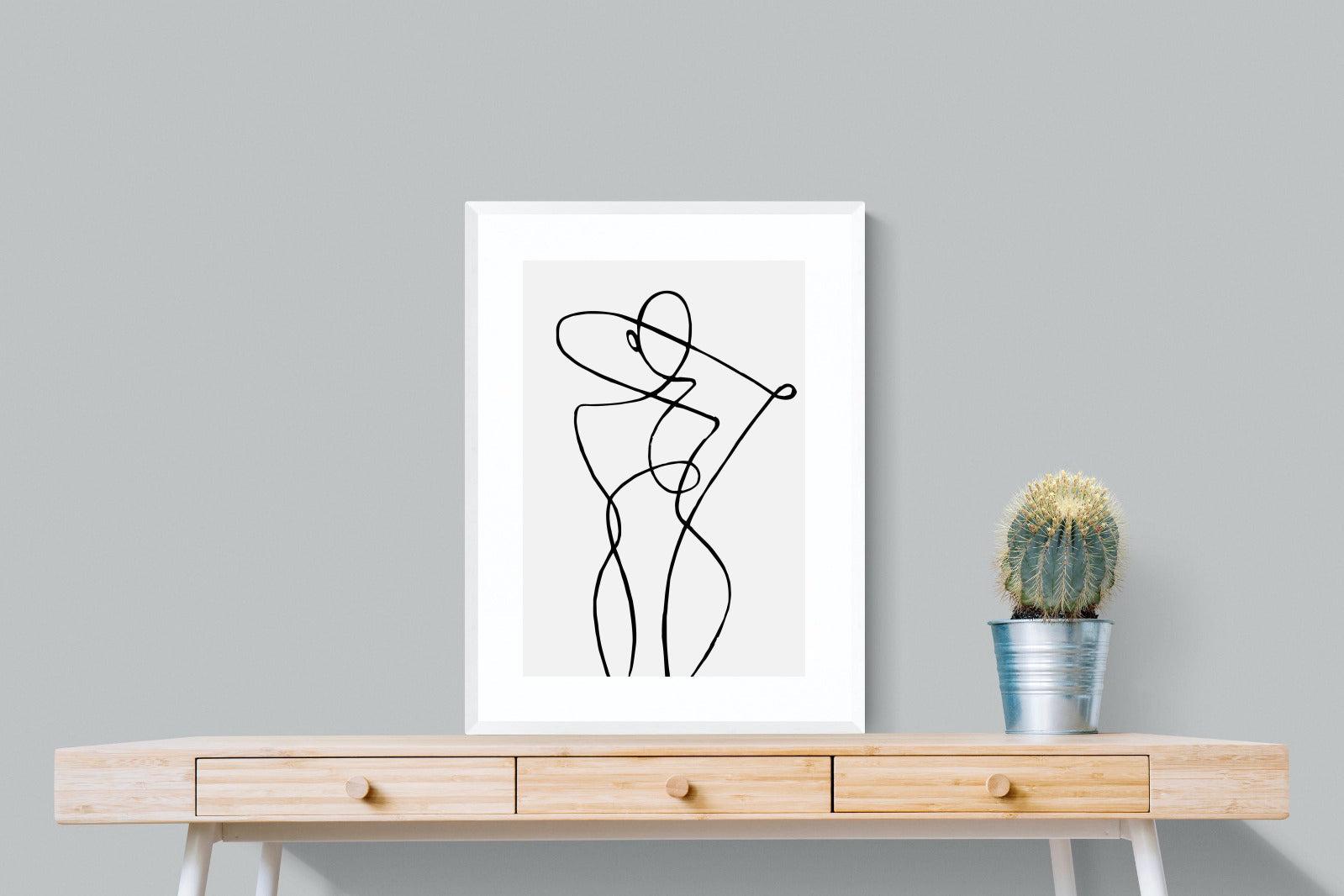 Freehand Figure One-Wall_Art-60 x 80cm-Framed Print-White-Pixalot