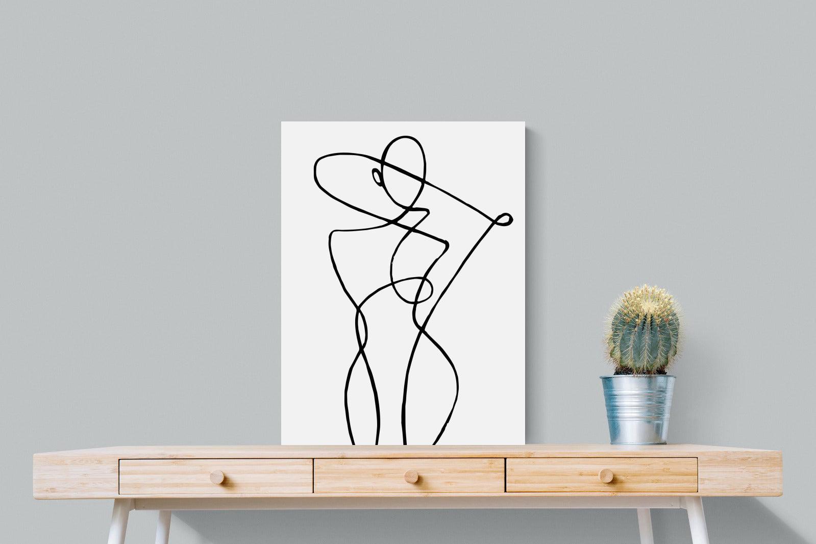 Freehand Figure One-Wall_Art-60 x 80cm-Mounted Canvas-No Frame-Pixalot