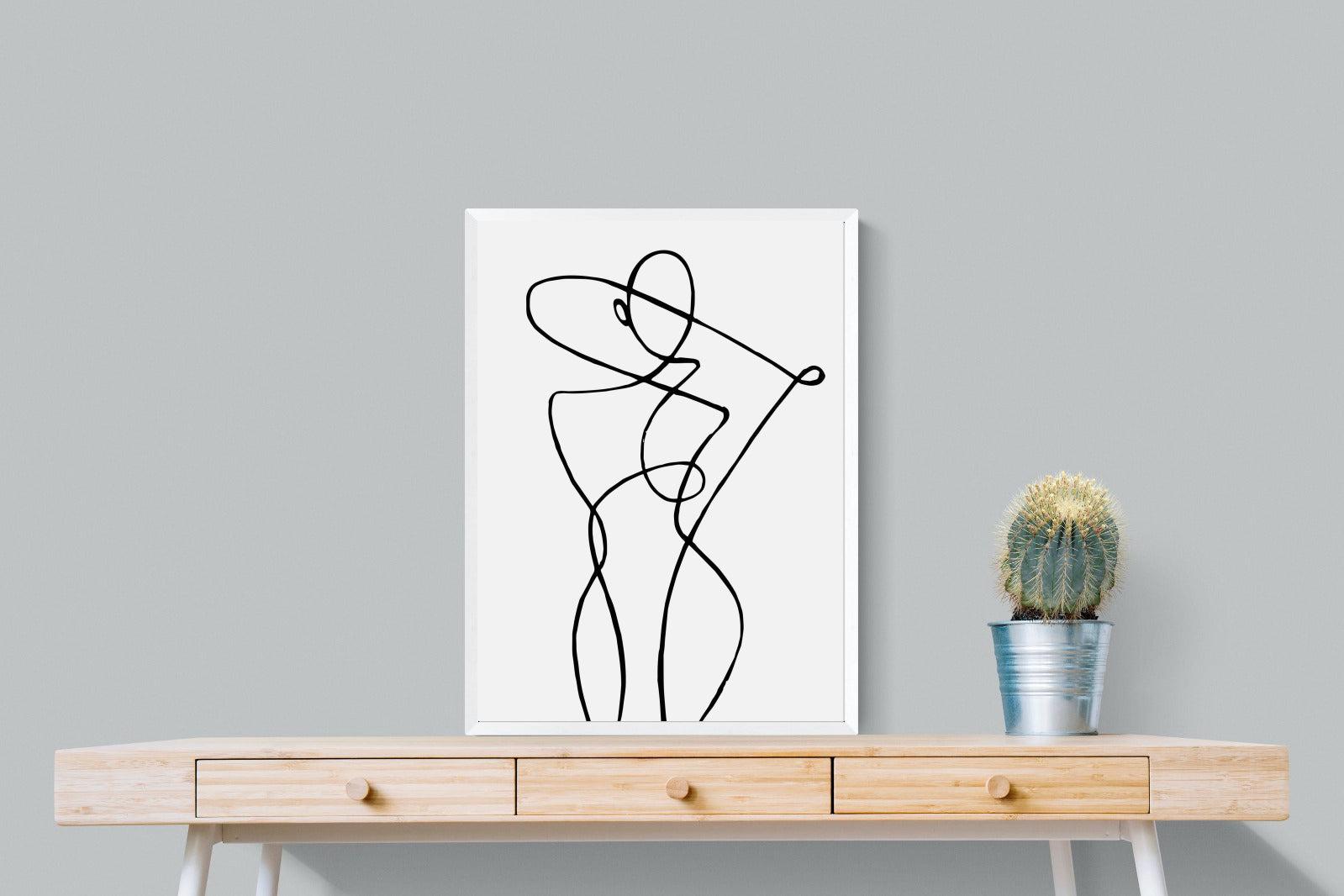 Freehand Figure One-Wall_Art-60 x 80cm-Mounted Canvas-White-Pixalot