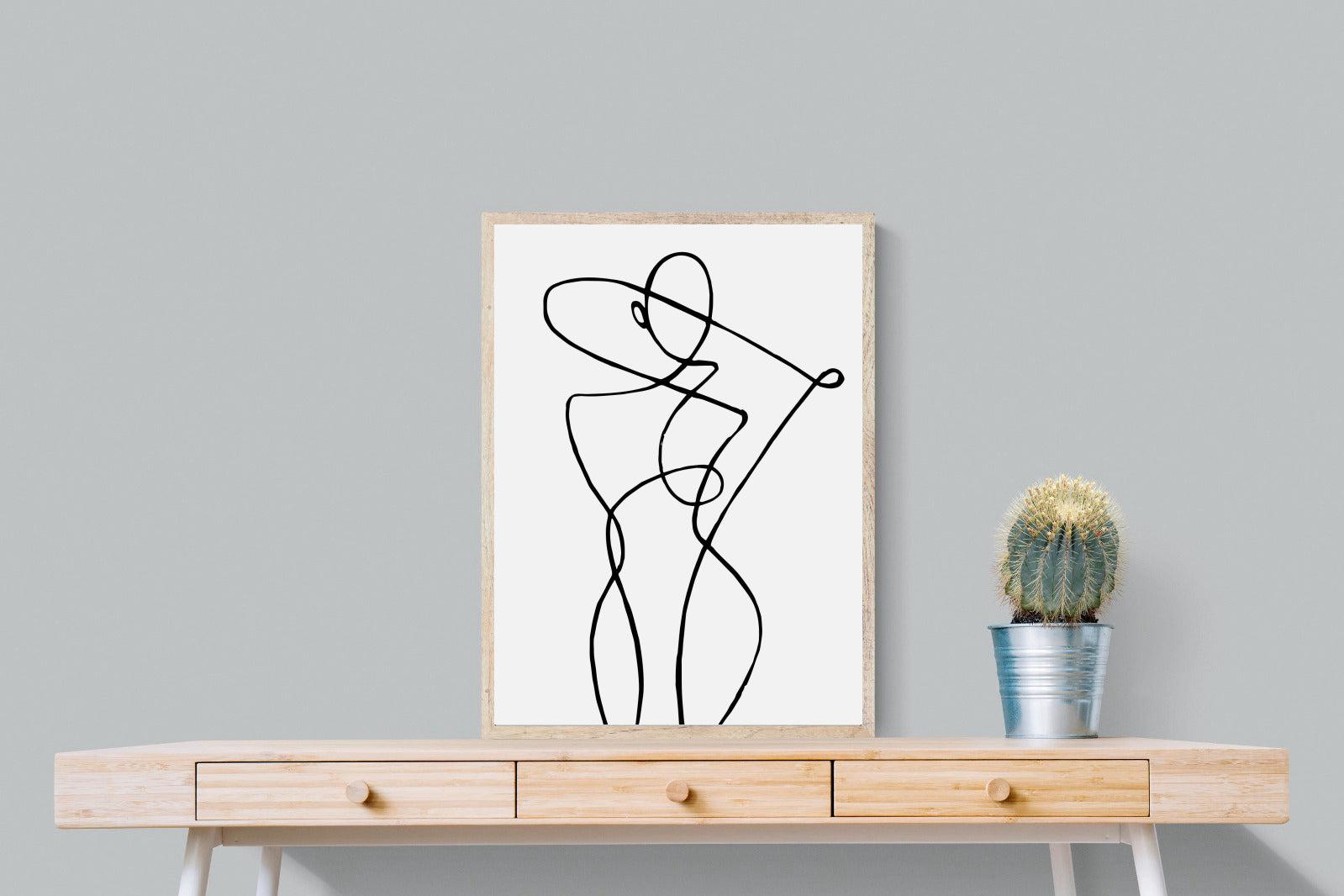 Freehand Figure One-Wall_Art-60 x 80cm-Mounted Canvas-Wood-Pixalot