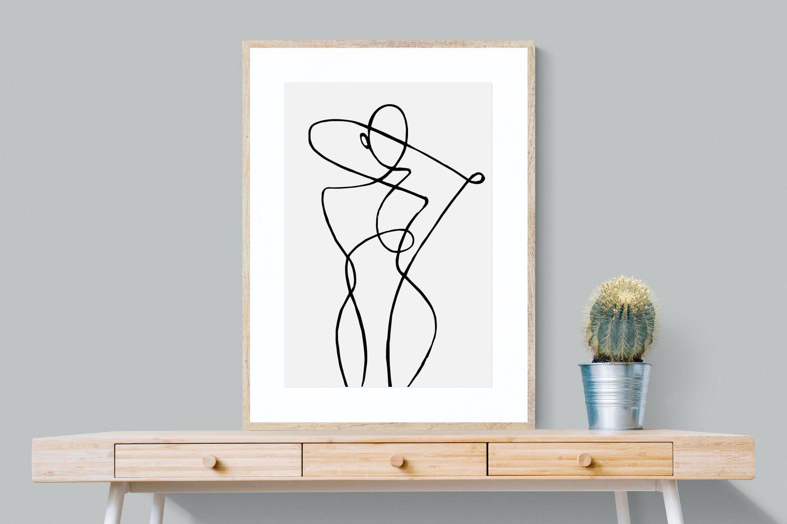 Freehand Figure One-Wall_Art-75 x 100cm-Framed Print-Wood-Pixalot