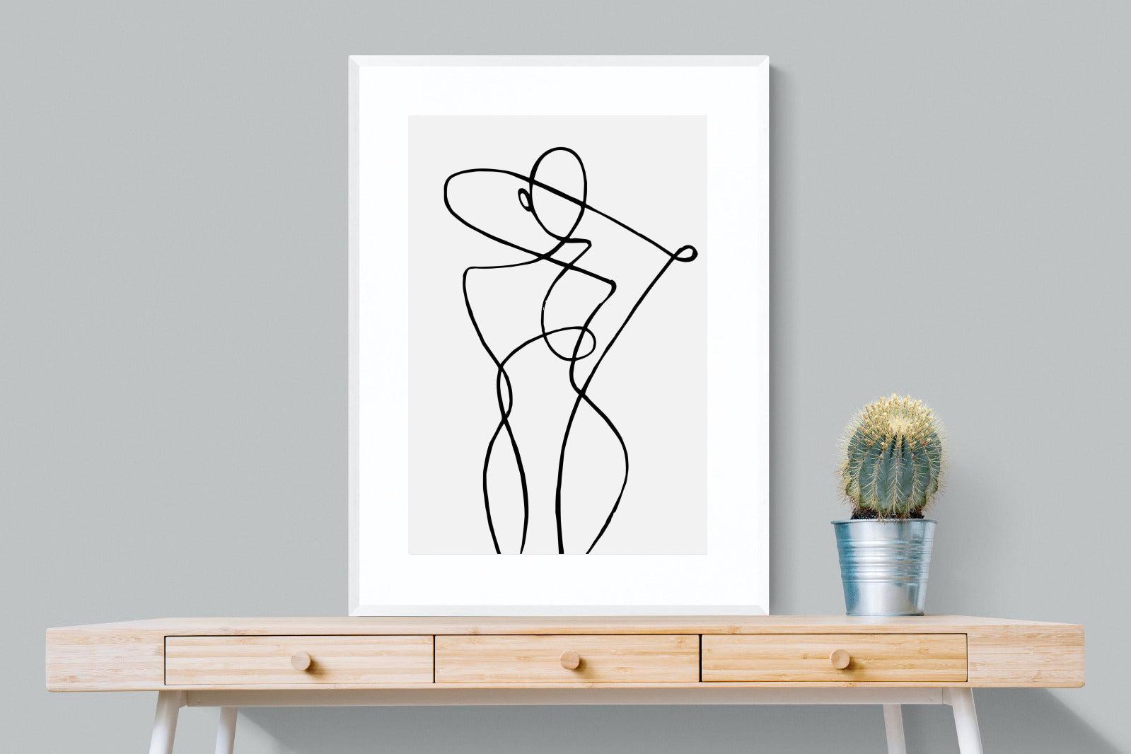 Freehand Figure One-Wall_Art-75 x 100cm-Framed Print-White-Pixalot