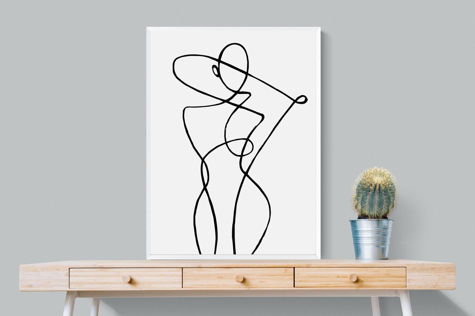 Freehand Figure One-Wall_Art-75 x 100cm-Mounted Canvas-White-Pixalot