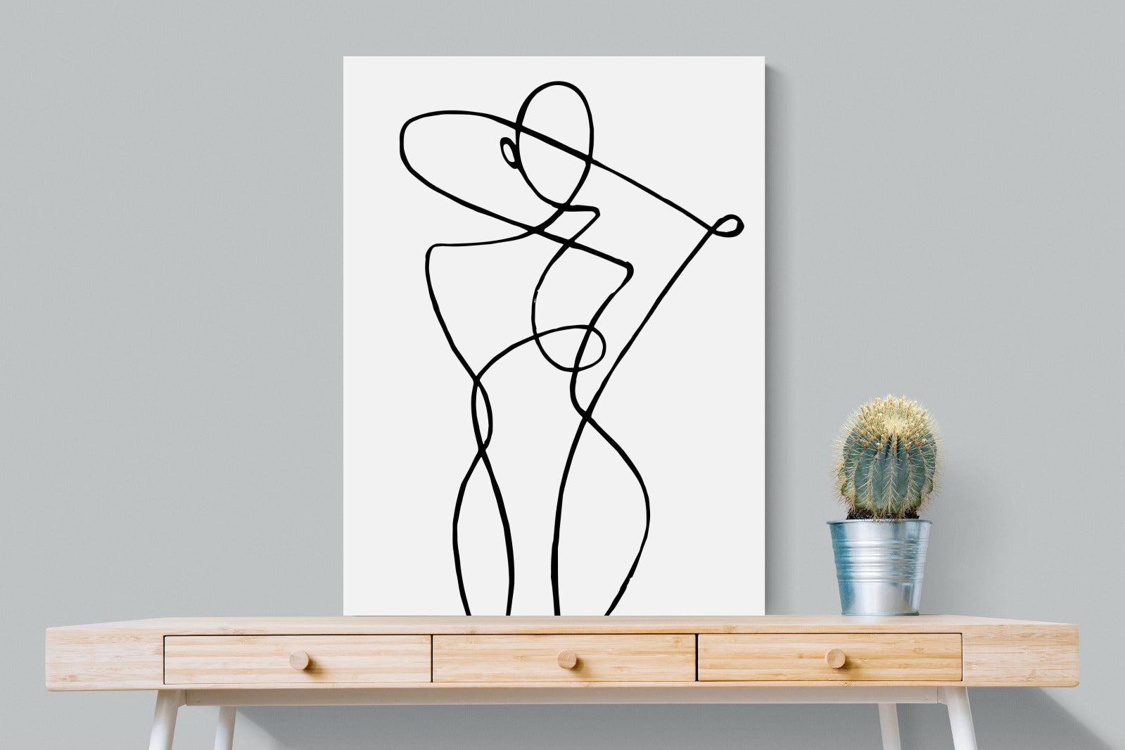 Freehand Figure One-Wall_Art-75 x 100cm-Mounted Canvas-No Frame-Pixalot