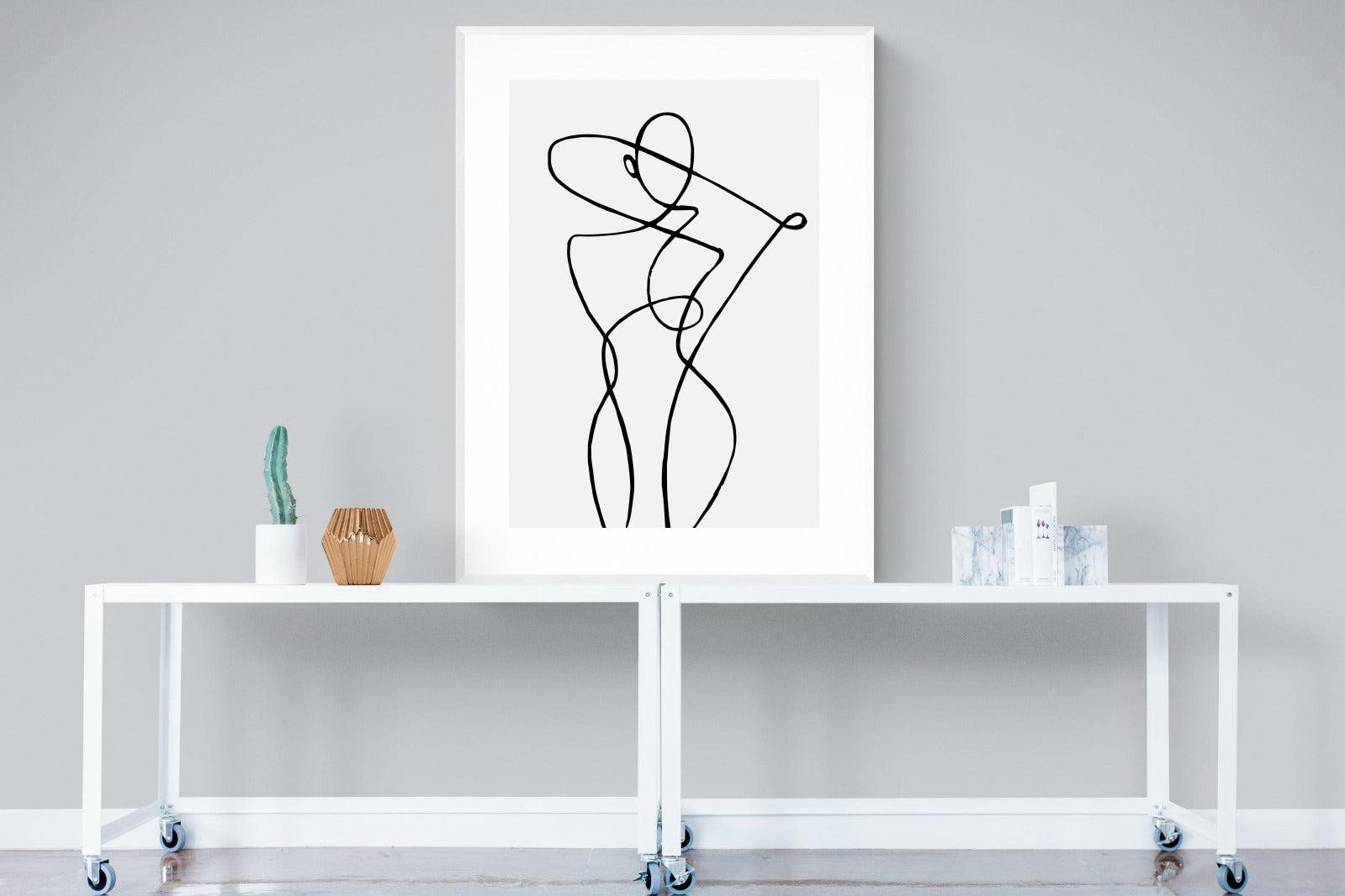 Freehand Figure One-Wall_Art-90 x 120cm-Framed Print-White-Pixalot