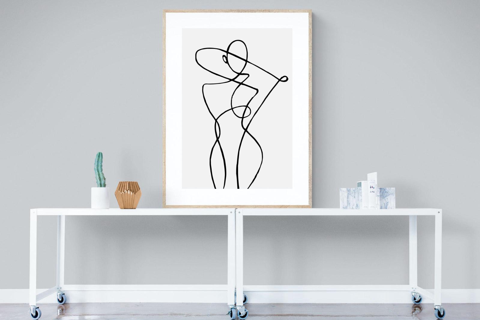 Freehand Figure One-Wall_Art-90 x 120cm-Framed Print-Wood-Pixalot