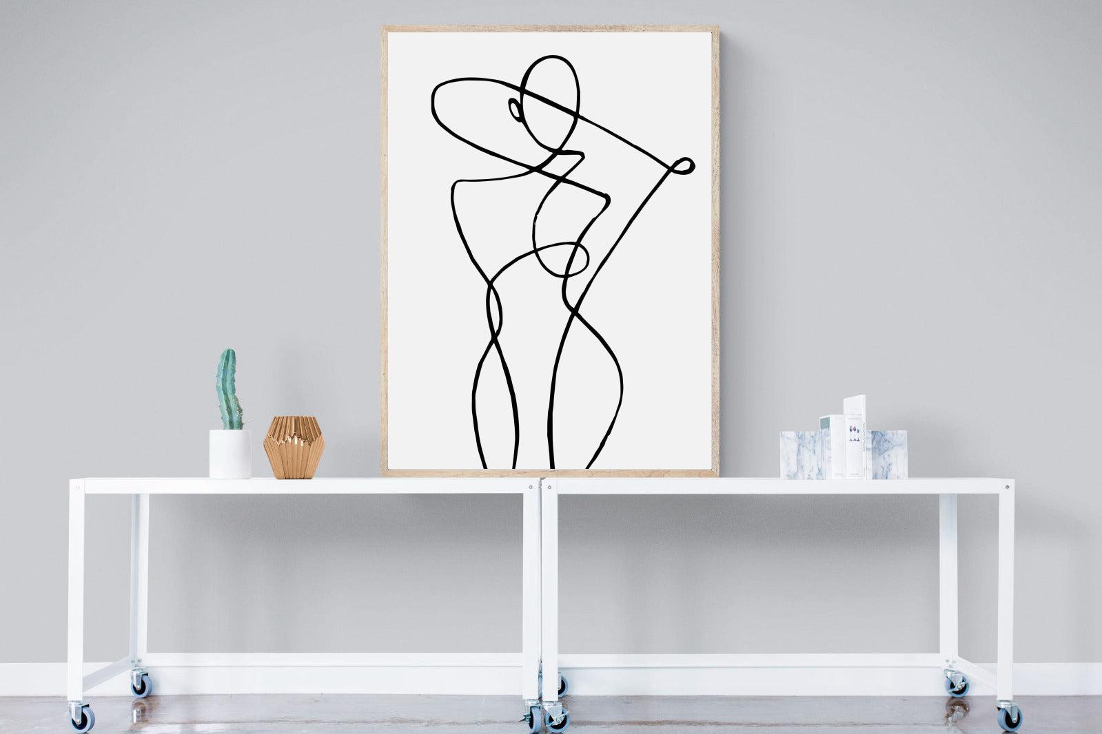 Freehand Figure One-Wall_Art-90 x 120cm-Mounted Canvas-Wood-Pixalot