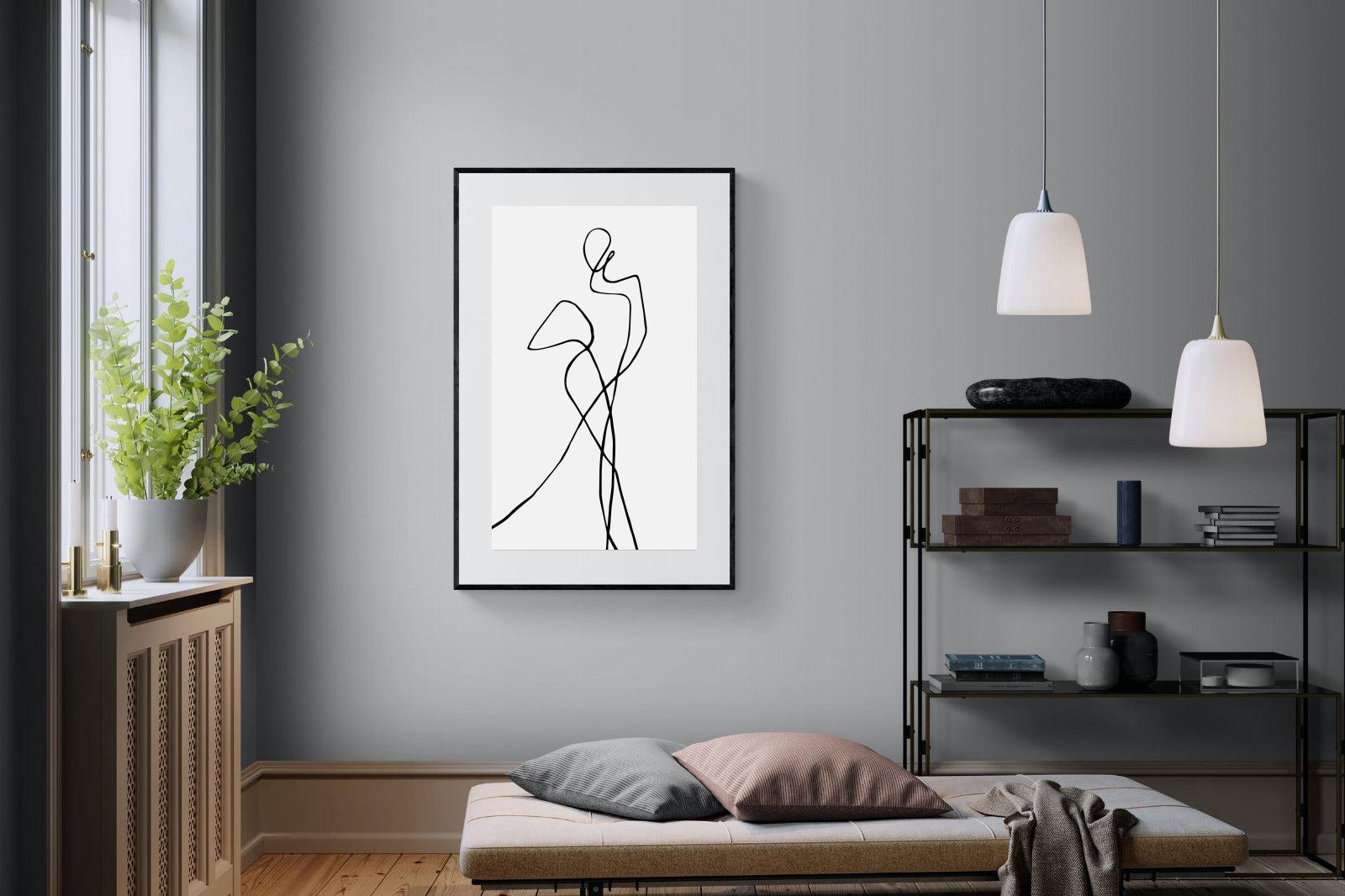 Freehand Figure Two-Wall_Art-100 x 150cm-Framed Print-Black-Pixalot