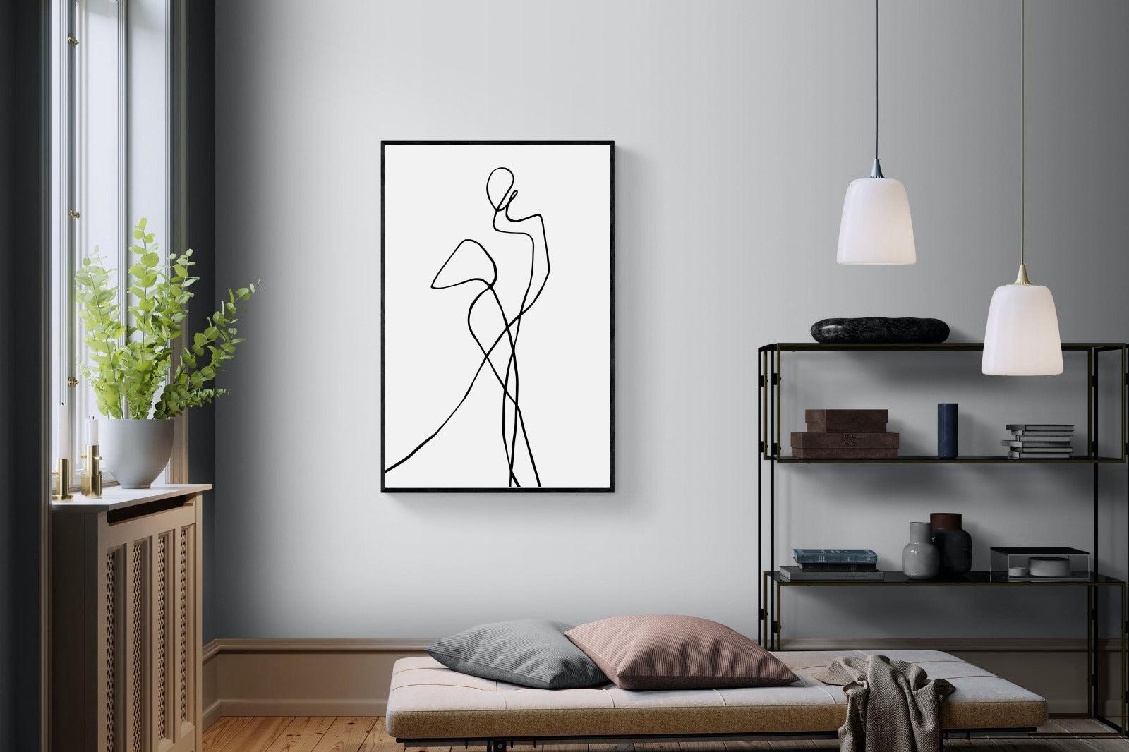 Freehand Figure Two-Wall_Art-100 x 150cm-Mounted Canvas-Black-Pixalot