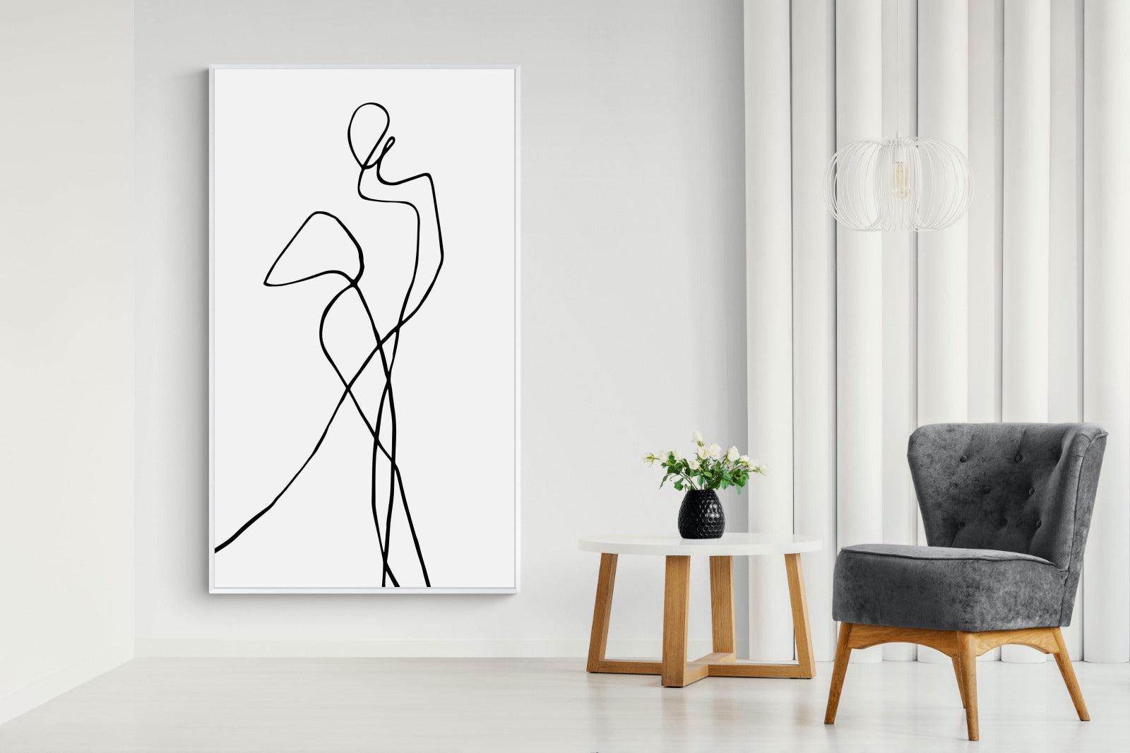 Freehand Figure Two-Wall_Art-130 x 220cm-Mounted Canvas-White-Pixalot