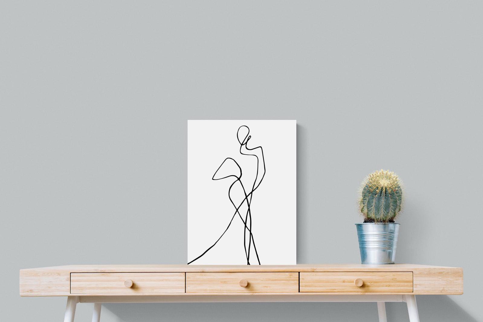 Freehand Figure Two-Wall_Art-45 x 60cm-Mounted Canvas-No Frame-Pixalot