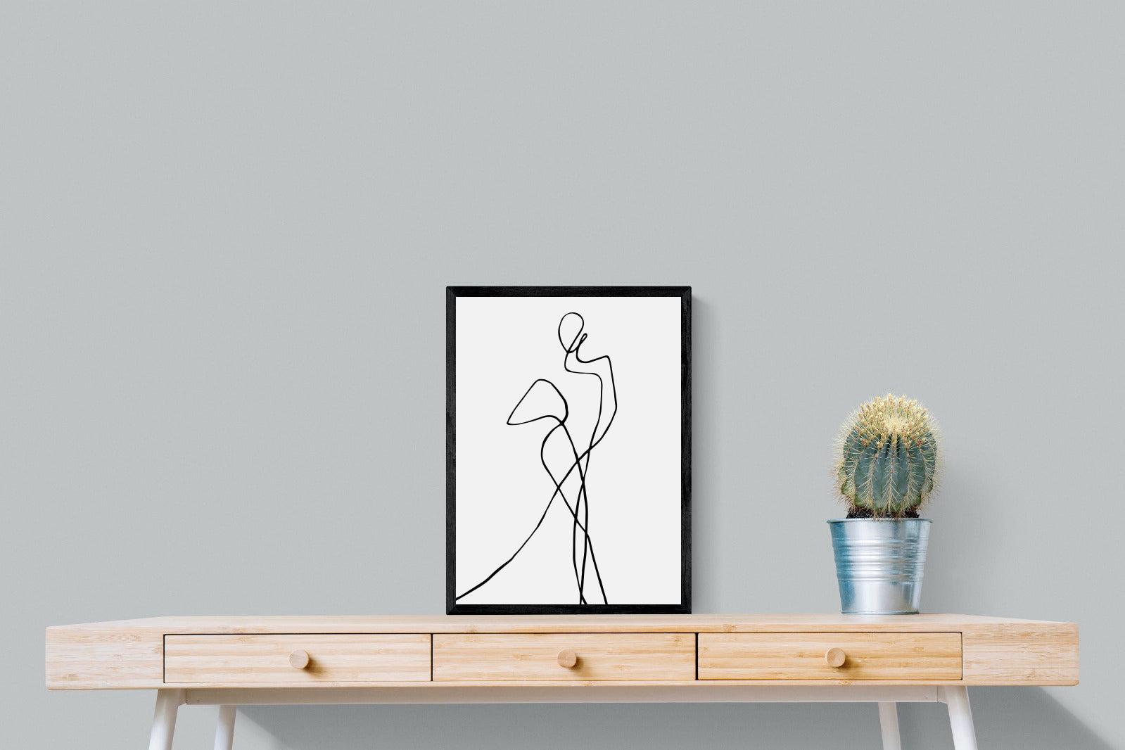 Freehand Figure Two-Wall_Art-45 x 60cm-Mounted Canvas-Black-Pixalot